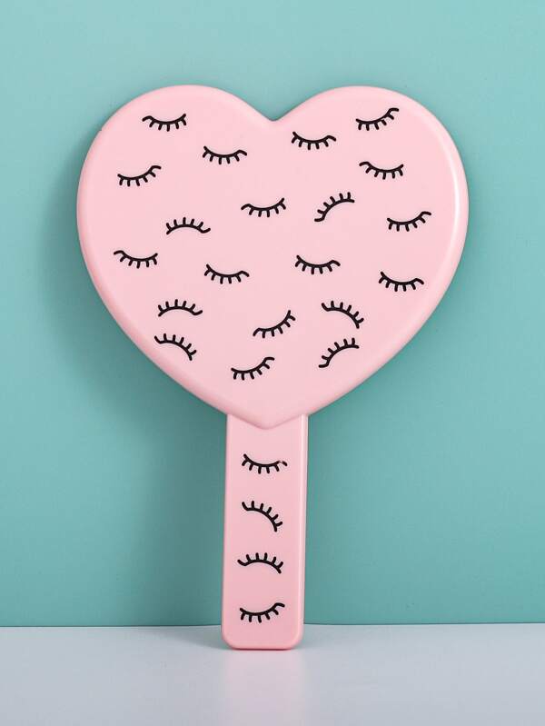 MIROIR EN FORME DE COEUR AVEC IMPRESSION DE CILS