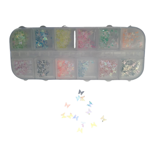 Ensemble papillons boîtier rectangle