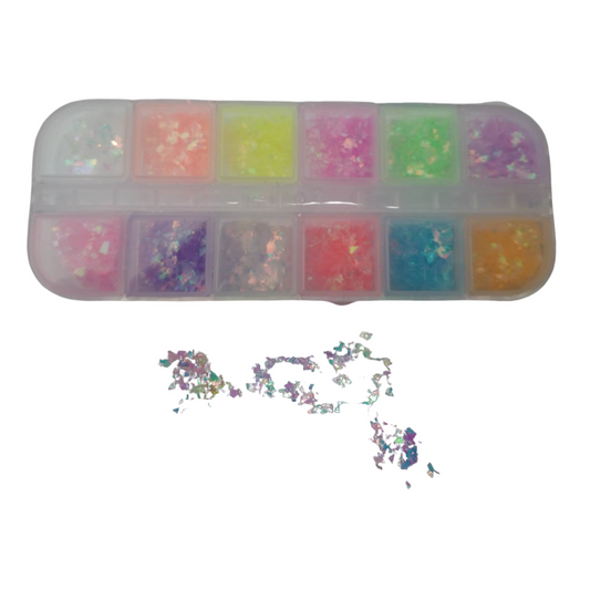 Ensemble Papiers pailletés- boîtier rectangle